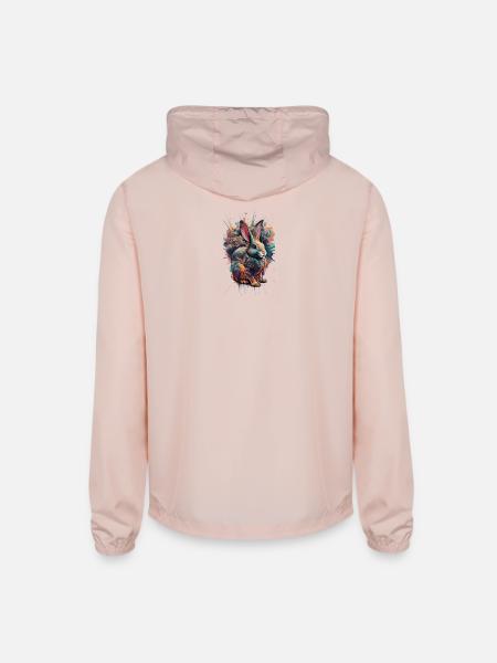 Neon Splash Rabbit - Unisex Lightweight Windbreaker Jacket - blush pink