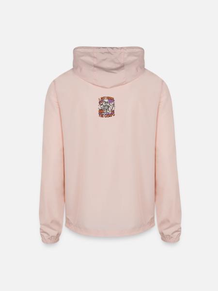 Creepy Skeleton Halloween Vibes - Unisex Lightweight Windbreaker Jacket - blush pink  - Back