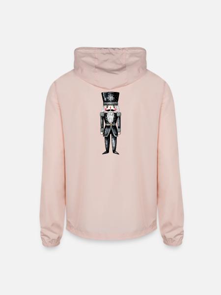 Black Nutcracker Soldier - Unisex Lightweight Windbreaker Jacket - blush pink 