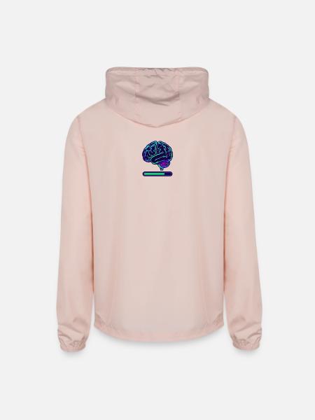 Neon Brain Progress Bar - Unisex Lightweight Windbreaker Jacket - blush pink
