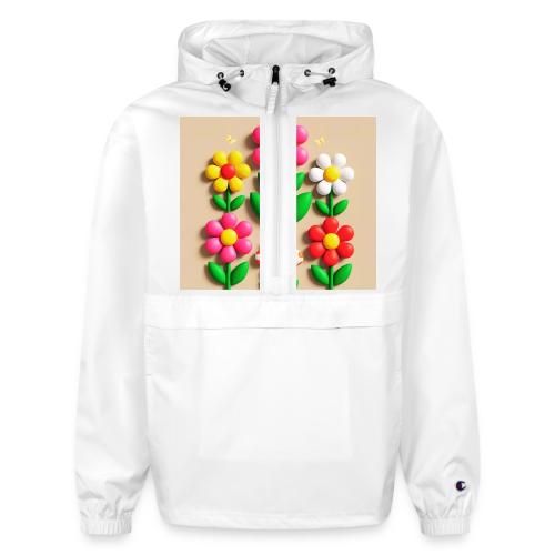 3D Flowers and Butterflies in Amber, Floral Design - Champion Packable Jacket