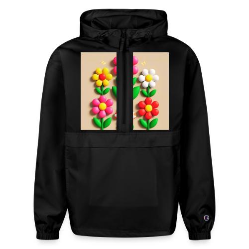 3D Flowers and Butterflies in Amber, Floral Design - Champion Packable Jacket