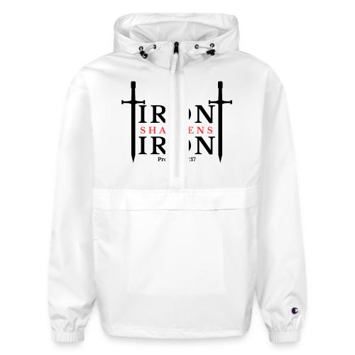 Iron Sharpens Iron - Proverbs 27:17 (Black & Red) - Champion Packable Jacket