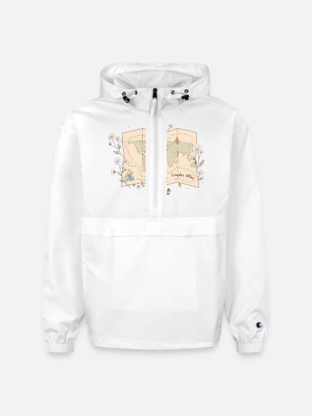 Wander Often Map - Champion Packable Jacket - white