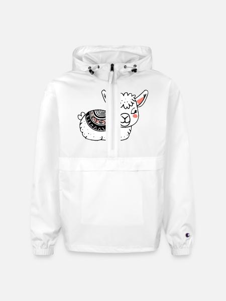 Adorable Llama Resting - Champion Packable Jacket - white