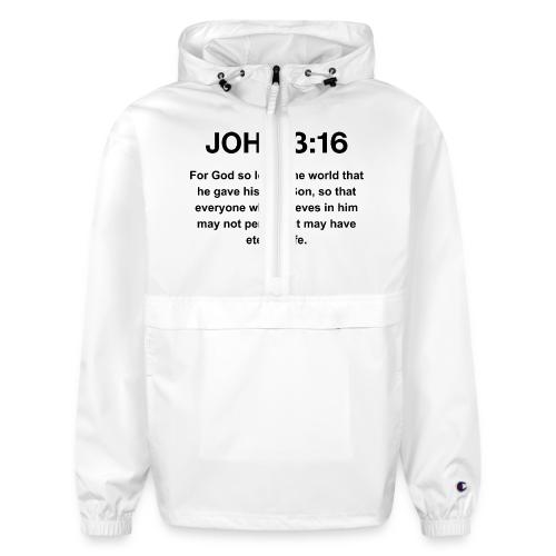 John 3:16 Christian Apparel – Bible Verse Clothing - Champion Packable Jacket