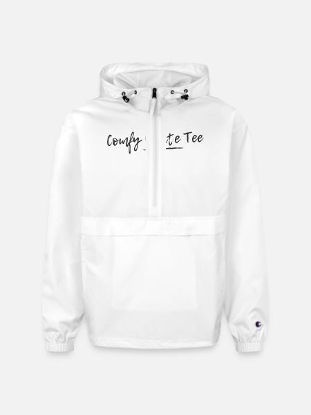 Comfy White Tee - Champion Packable Jacket - white