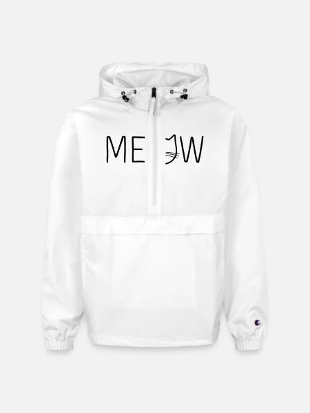 Meow Cat Face - Champion Packable Jacket - white