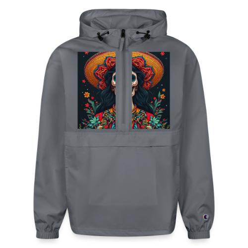 Charra Skull Art | Traditional Mexican Design - Champion Packable Jacket