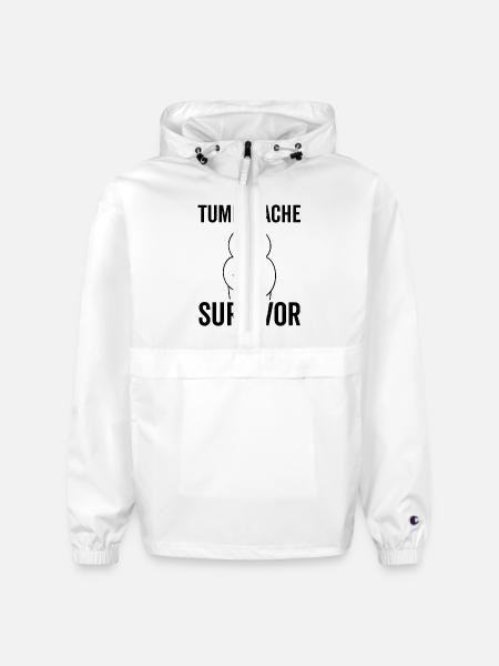 Tummy Ache Survivor - Champion Packable Jacket - white