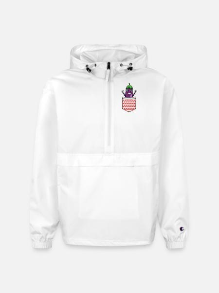 Eggplant Fruit Vegetable Vegetarian - Champion Packable Jacket - white