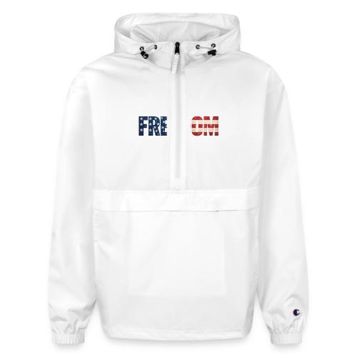 Freedom American Flag Distressed Patriotic Shirt - Champion Packable Jacket