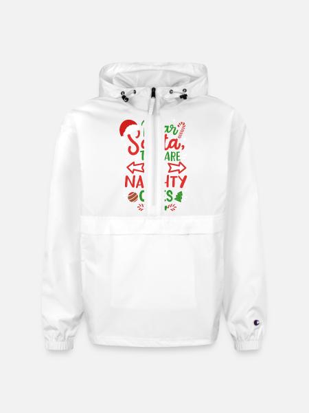 Santa Christmas Naughty Ones - Champion Packable Jacket - white