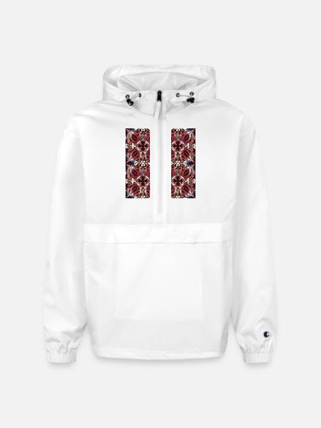 Burgundy blue ornament - Champion Packable Jacket - white