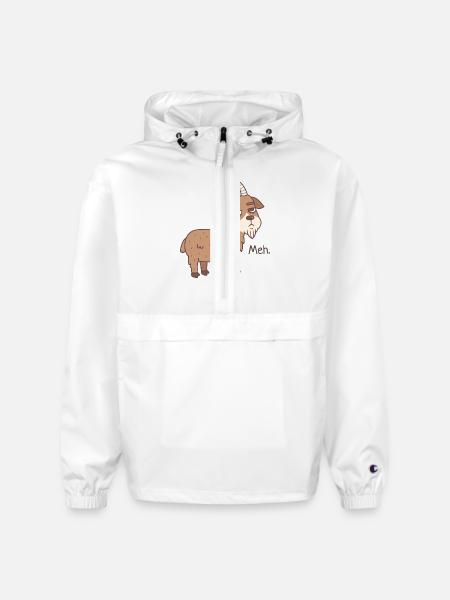 Goat Meh Funny Doodle - Champion Packable Jacket - white