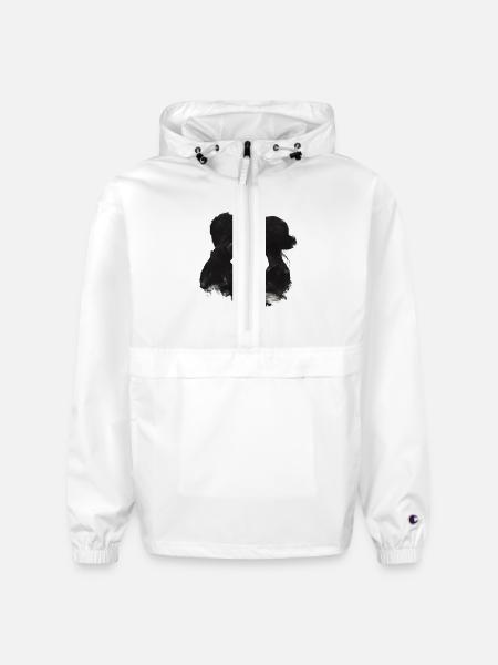 Abstract Dual Portraits in Simplicity - Champion Packable Jacket - white - Front