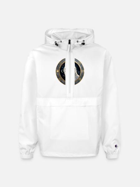 Lunar Wolf Portrait - Champion Packable Jacket - white
