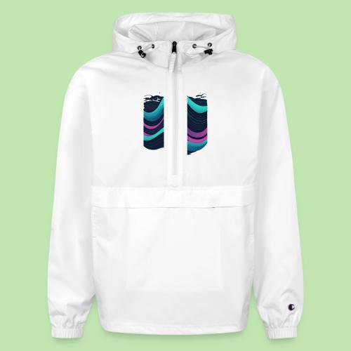 Abstract Wavy Ocean Pattern - Champion Packable Jacket