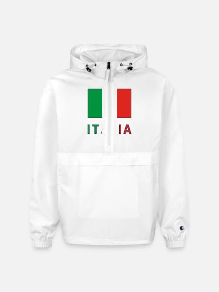 Italian Flag and Italia - Champion Packable Jacket - white - Front