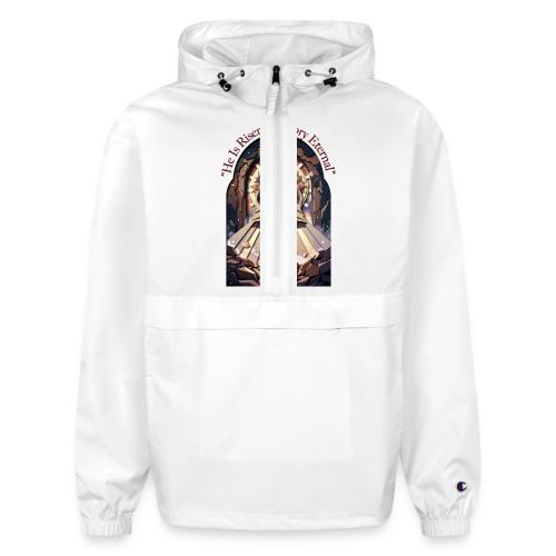 Easter He Is Risen Face of Christ T Shirt, Gift - Champion Packable Jacket