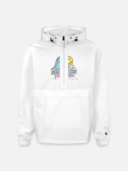 SmileyWorld Always On Vacation - Champion Packable Jacket - white