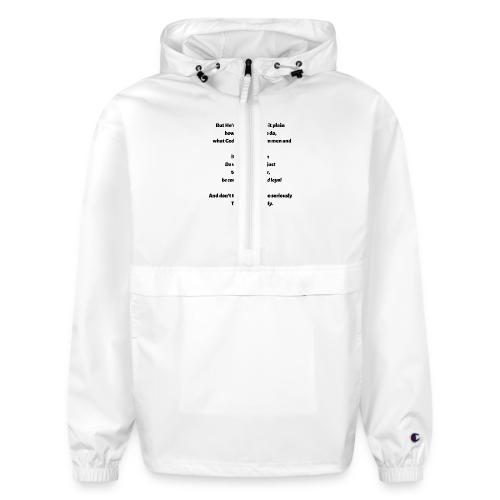 Black Micah 6:8 message - Champion Packable Jacket