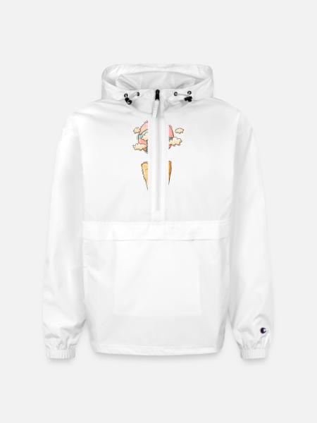 Ice Cream Cone Planet - Champion Packable Jacket - white