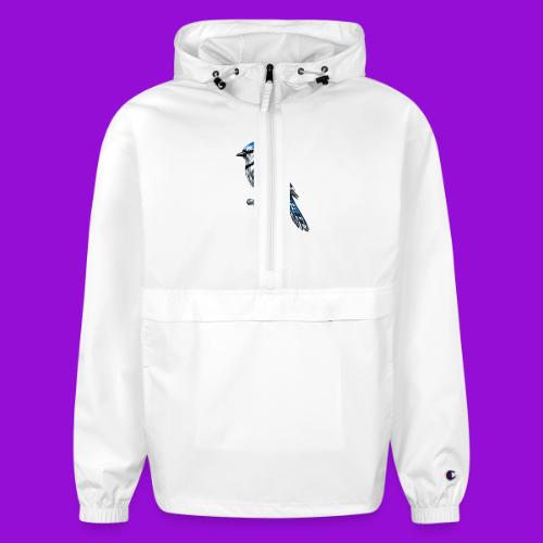 Silver Blue Jay on Perch + Flight Stages 2-print - Champion Packable Jacket