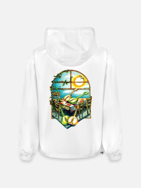 Rustic Sunrise Kitchen Scene - Champion Packable Jacket - white