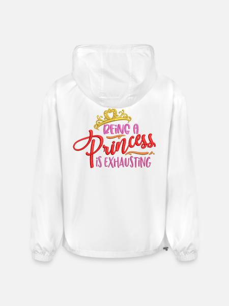 Princess Exhaustion Crown Embroidered Effect - Champion Packable Jacket - white