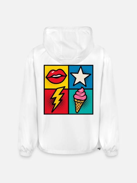 Kiss & Cone Pop - Champion Packable Jacket - white