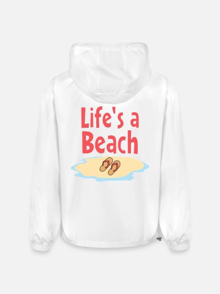 Life's a Beach Sandals Illustration - Champion Packable Jacket - white