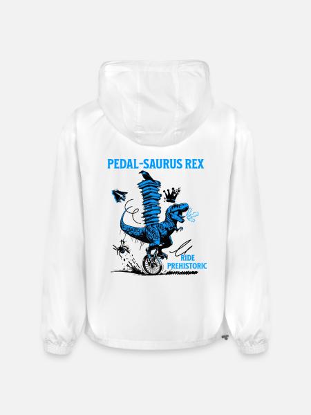 Pedal-Saurus Rex – Ride Prehistoric - Champion Packable Jacket - white