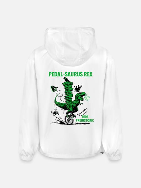 Pedal-Saurus Rex – Ride Prehistoric - Champion Packable Jacket - white