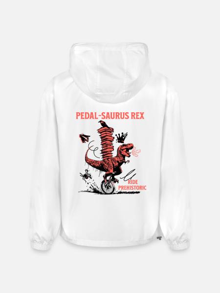 Pedal-Saurus Rex – Ride Prehistoric - Champion Packable Jacket - white