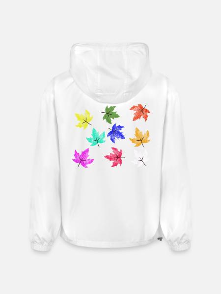 Prismatic Autumn Maple Leaves - Champion Packable Jacket - white
