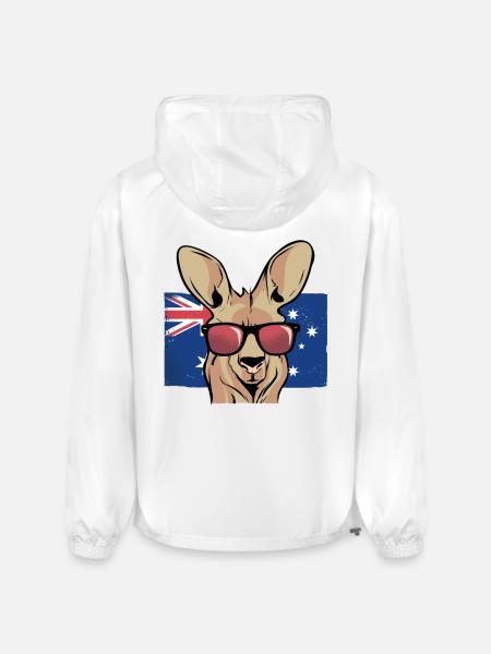 Aussie Kangaroo Sunglasses Flag - Champion Packable Jacket - white
