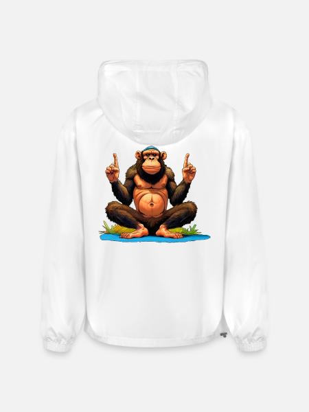 Monkey Yoga / Yogi Monkey - Champion Packable Jacket - white