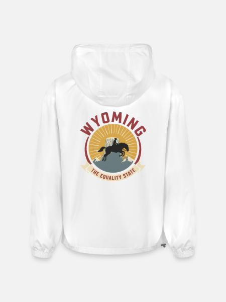 Wyoming Equality Emblem - Champion Packable Jacket - white