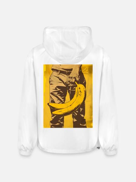 Banana Pop Art Silhouette - Champion Packable Jacket - white