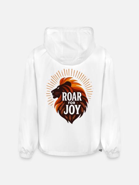 Roar for Joy Lion Emblem - Champion Packable Jacket - white