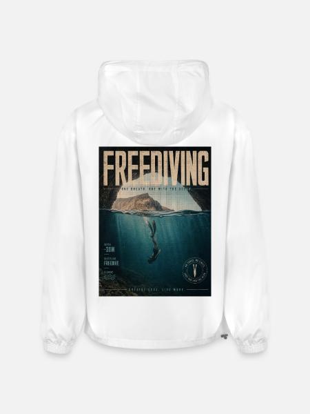 Freediving Depths Ocean Poster - Champion Packable Jacket - white