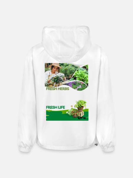 Fresh_Herbs Fresh Life - Champion Packable Jacket - white