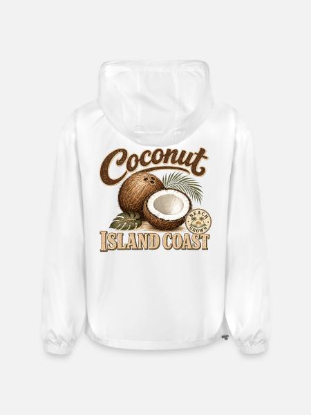 Coconut Island Coast Design - Champion Packable Jacket - white