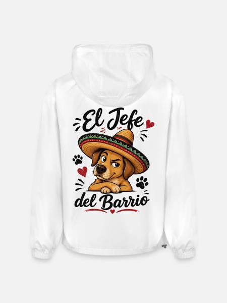 El Jefe del Barrio Dog - Champion Packable Jacket - white
