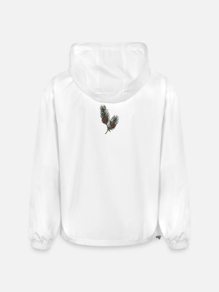 Evergreen Pinecone Sprigs - Champion Packable Jacket - white