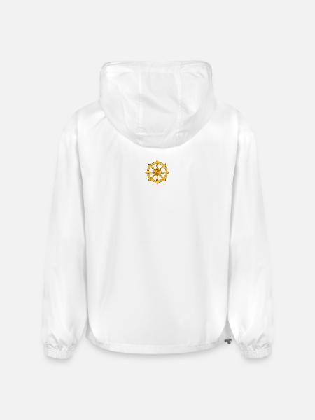 Golden Ship Wheel Emblem - Champion Packable Jacket - white