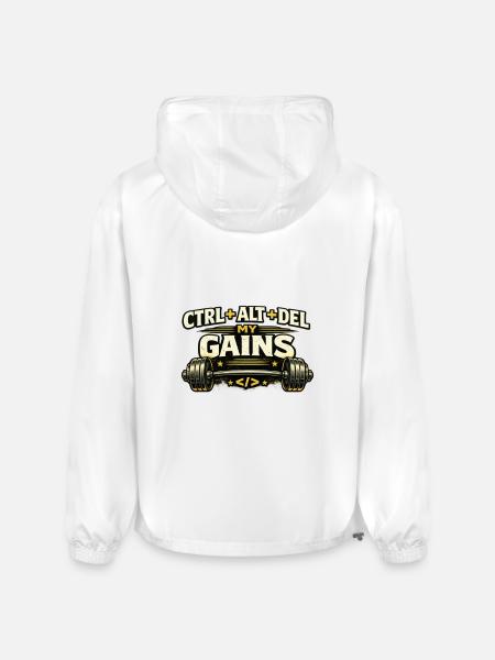Ctrl Alt Del My Gains - Champion Packable Jacket - white
