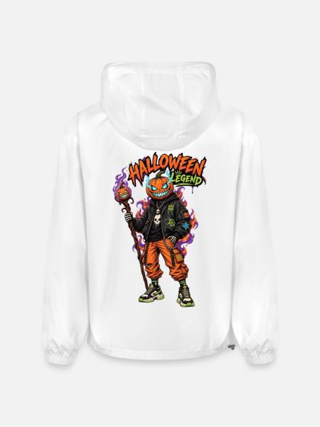 Halloween Legend Pumpkin Head Streetwear - Champion Packable Jacket - white