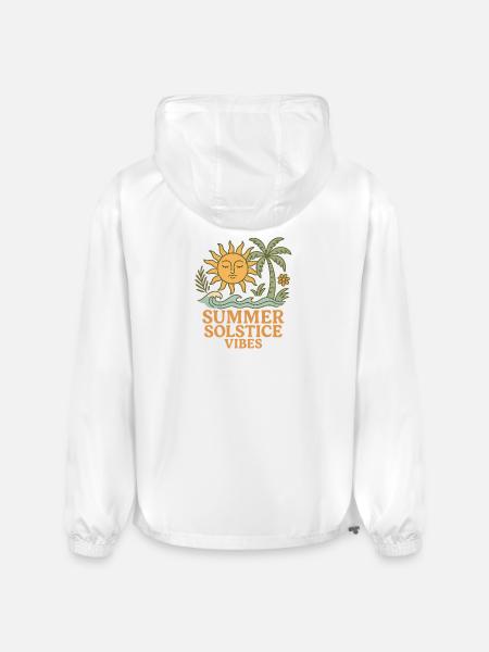 Summer Solstice Vibes Sun and Palm Design - Champion Packable Jacket - white